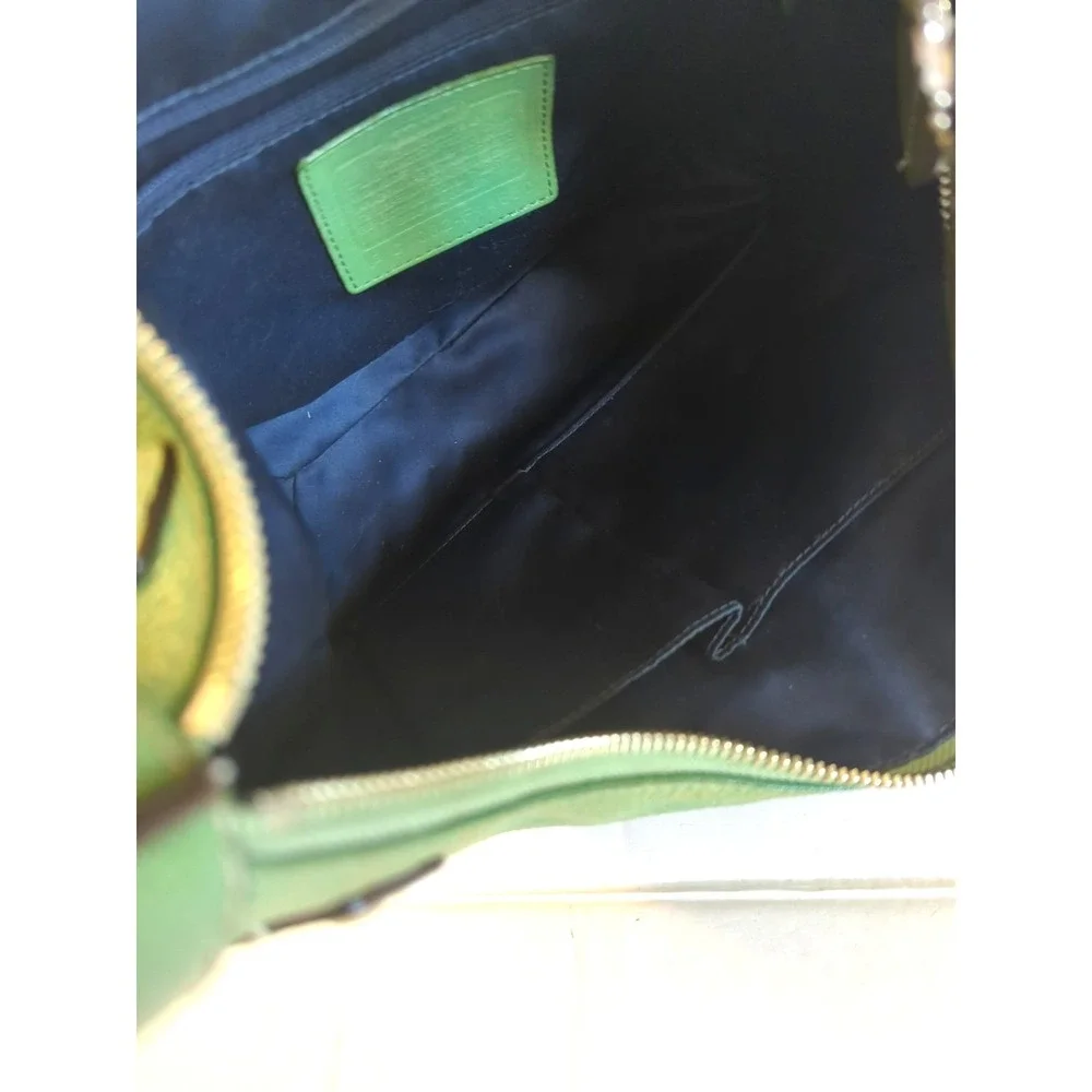Rare Authentic Vtg Coach Penelope Shoulder Bag Leaf Green Pebbled Leather - Picture 9 of 11